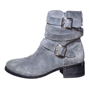 Vince Camuto | Webey Gray Suede Leather Ankle Booties Women's Size 8.5
